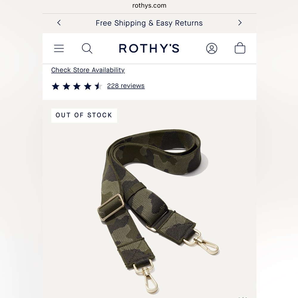 Rothy’s The crossbody strap in spruce camo